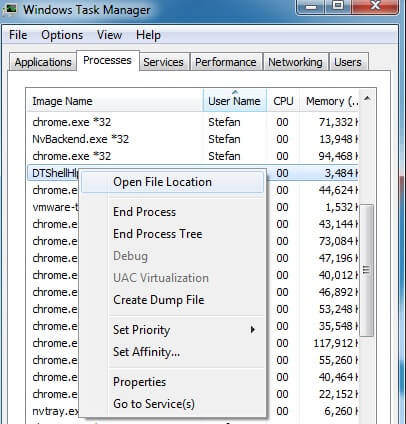 Open the Task Manager and look at the processes shown in the Processes tab related to iStart Search Bar that are using up a lot of CPU