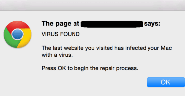 Apple Security Warning Alert Virus on Mac