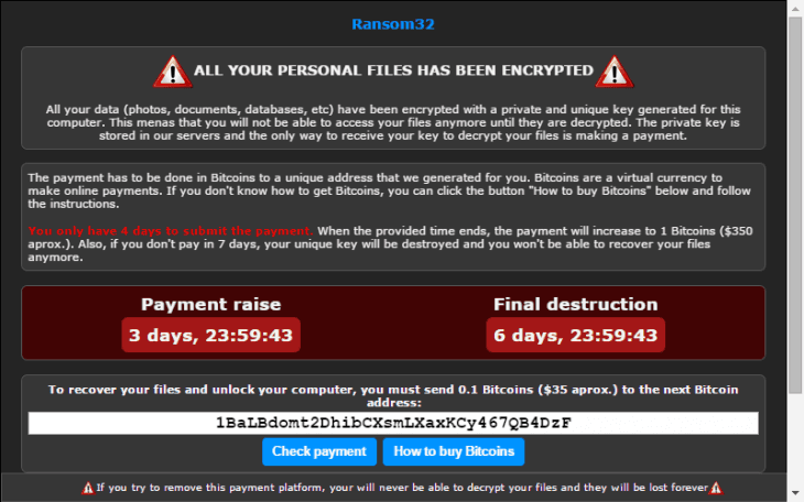 Ransom32 The First Ransomware In Javascript Virus Removal - 