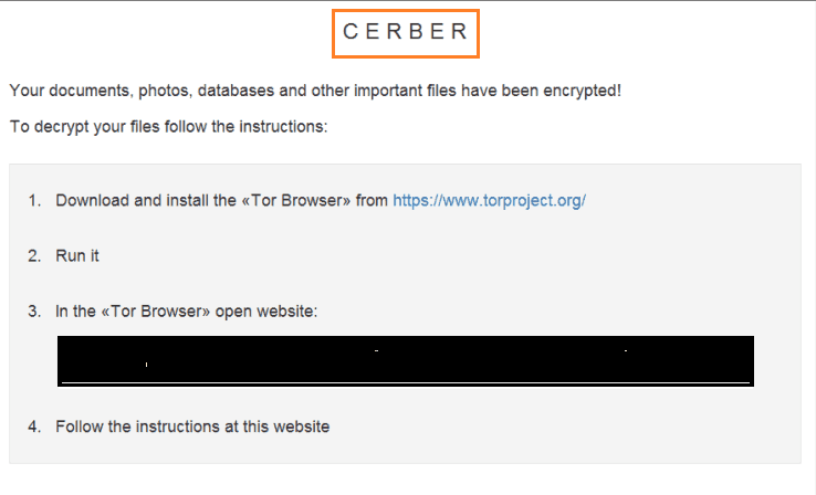 Cerber Ransomware Virus