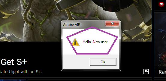 The"hello, new user" pop up"virus"