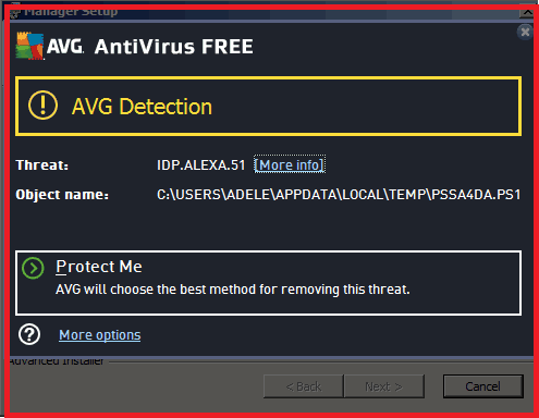 IDP.ALEXA.51 Virus Avast