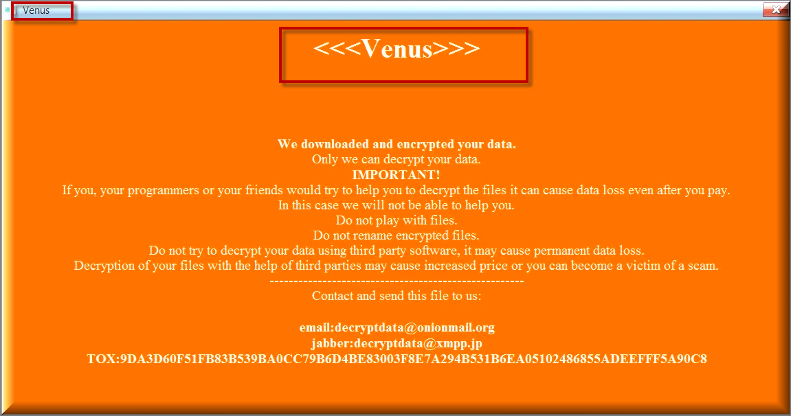 Venus Ransomware