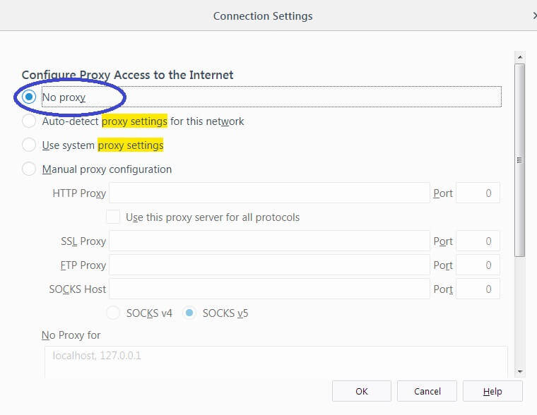 Configure Proxy Access to the Internet