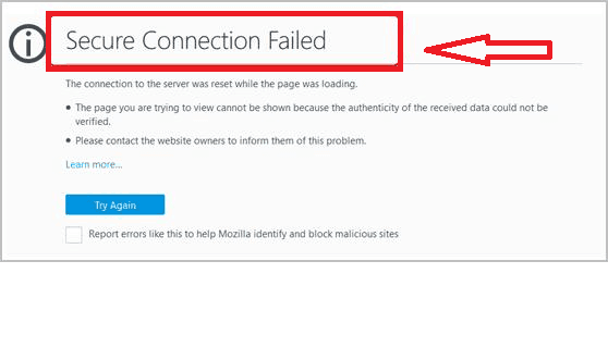 connection failure error firefox