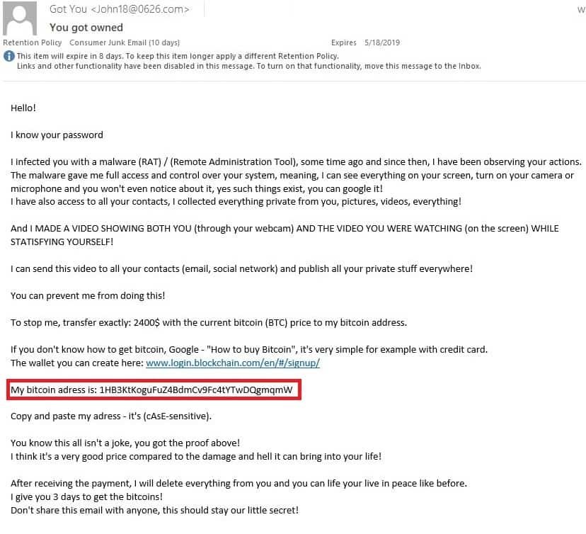 Bitcoin Blackmail Email Fix June 2020 Update