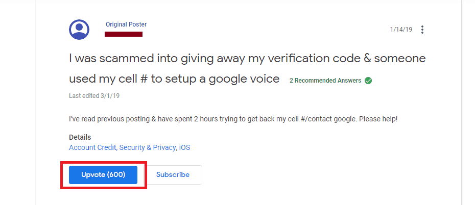 google verification code scam