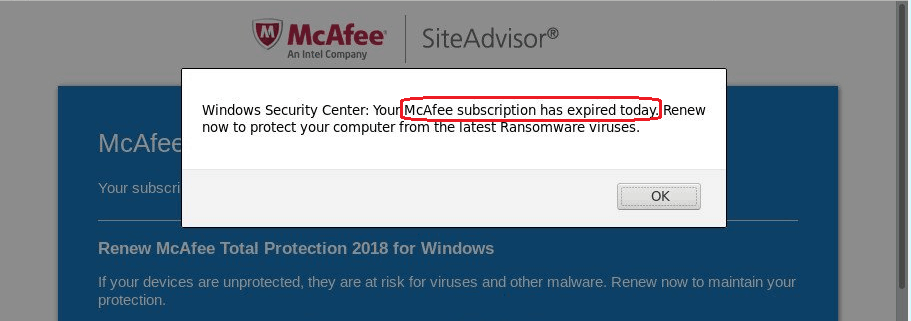 stop mcafee virus protection popup