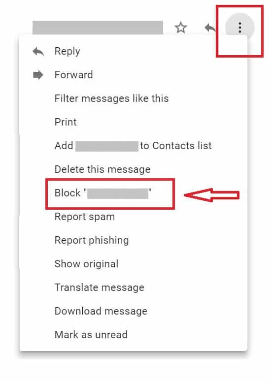 how to block emails on Gmail's web app
