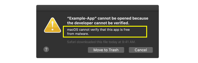 Macos Cannot Verify That This App Is Free From Malware Bypass