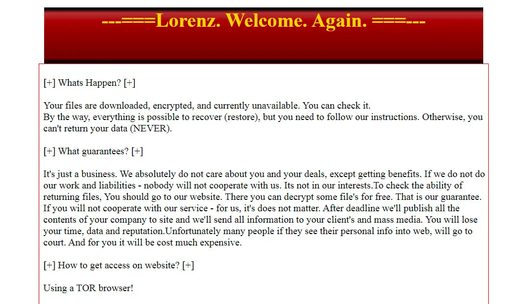 Lorenz Ransomware