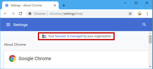 Your browser is managed