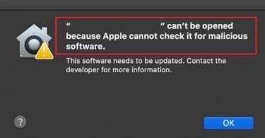 Apple Cannot Check It for Malicious Software