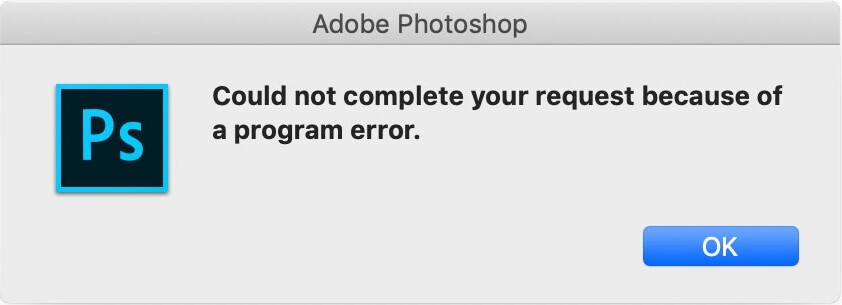 Photoshop Could Not Complete Your Request