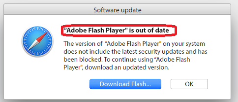 constantly getting update flash player for pandora on mac