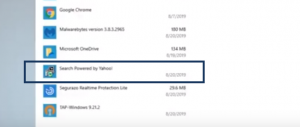 Search Powered by Yahoo Uninstall