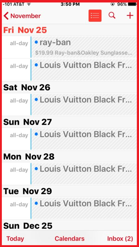 iPhone Calendar Spam