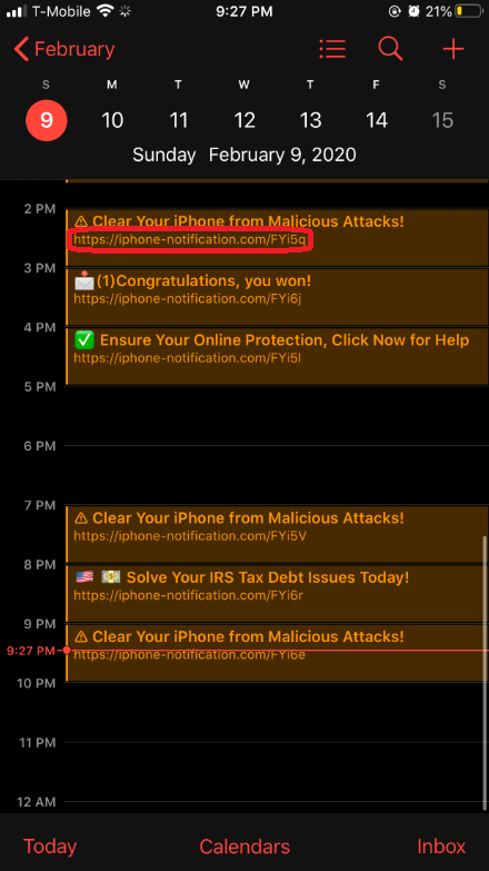 Iphone Notification Com Iphone Calendar Virus Removal