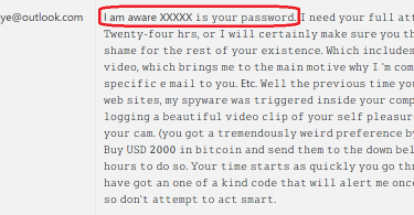 I am aware is your password