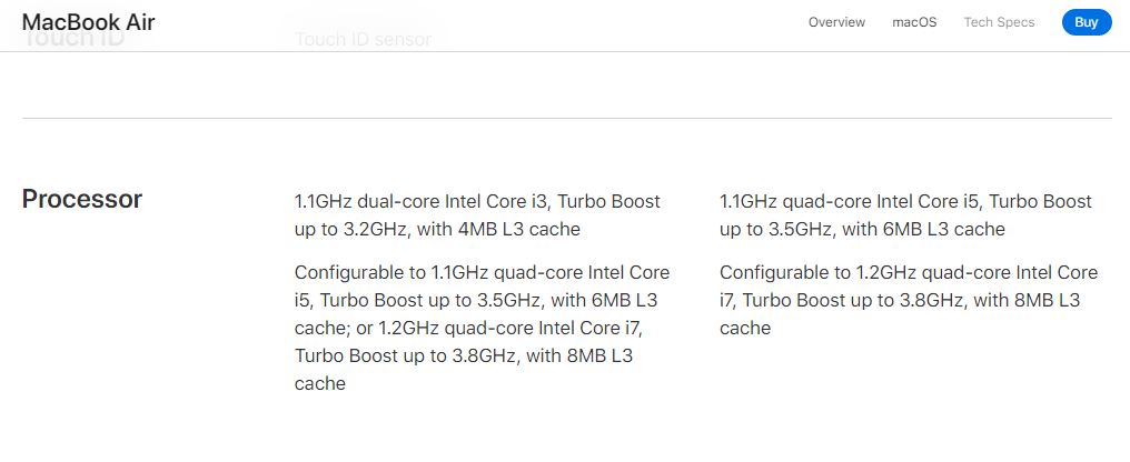 MacBook Air CPU