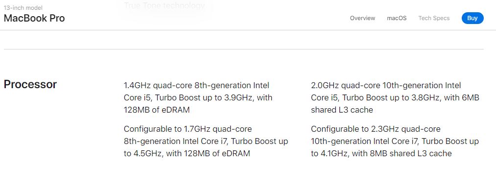 MacBook Pro 13 Inch CPU