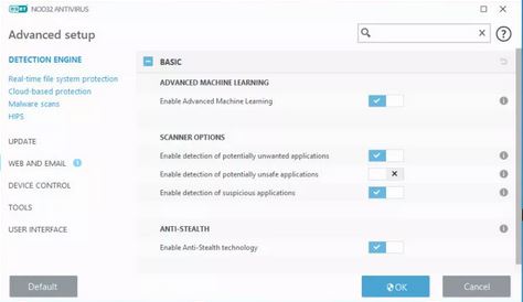 Eset Nod32 Antivirus Advanced Setup