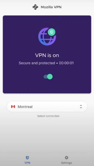 Mozilla Vpn Mobile Interface