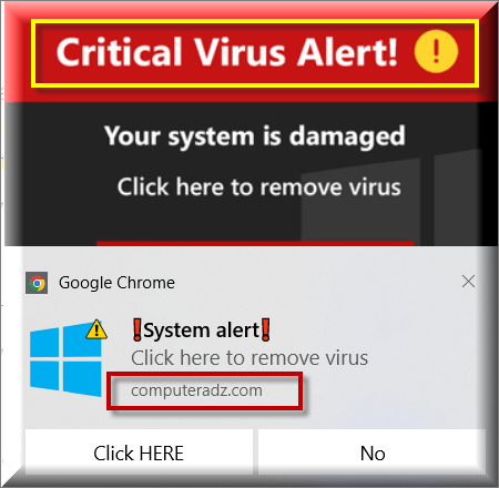 Critical Virus Alert" Scam