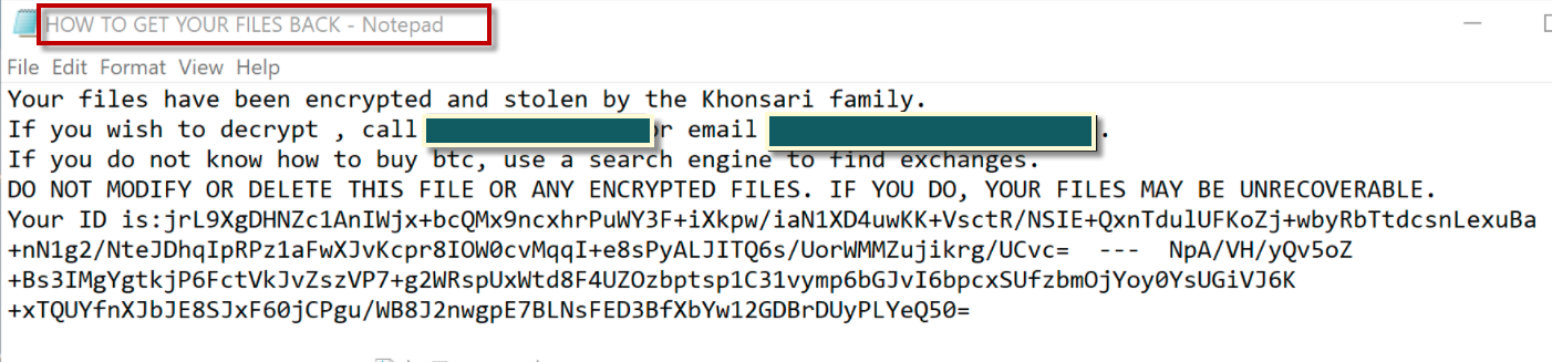 Khonsari ransomware