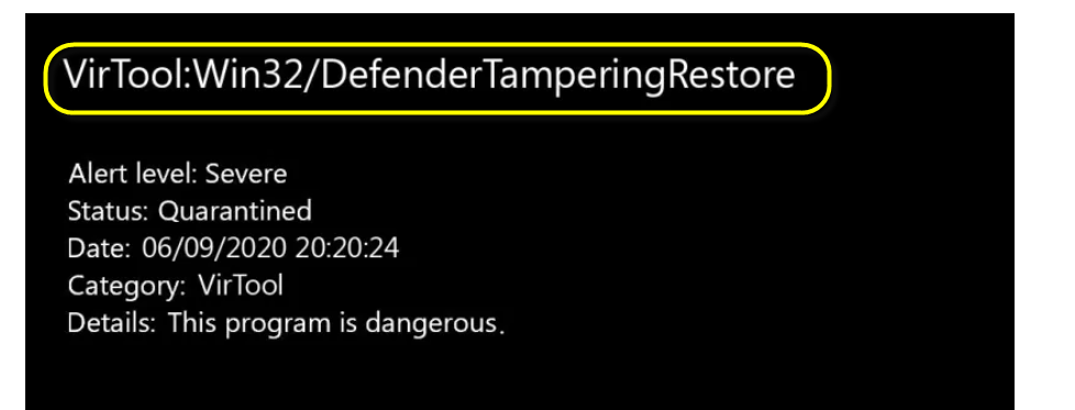 DefenderTamperingRestore
