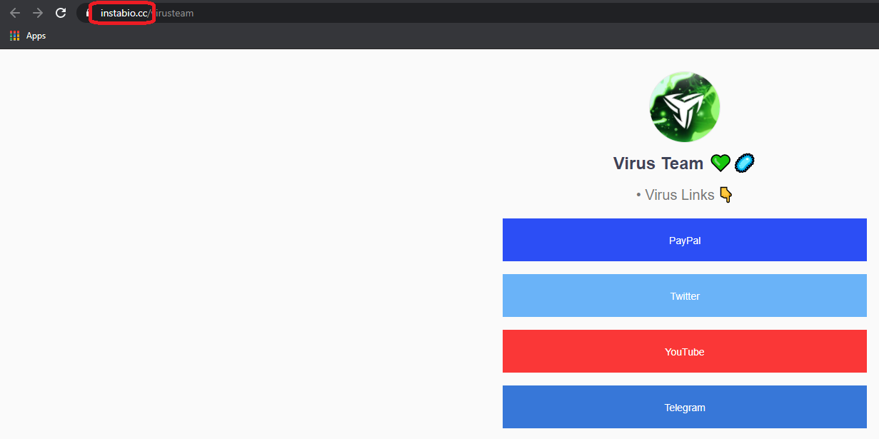 Instabio.cc Virus