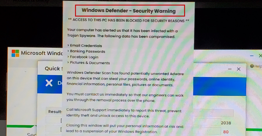 Windows Defender Security Warning