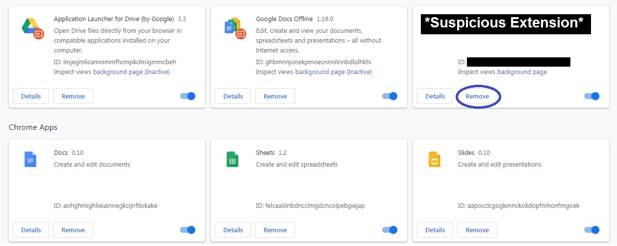 Suspicious Extension Chrome
