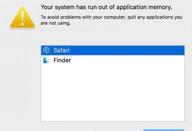system has run out of application memory