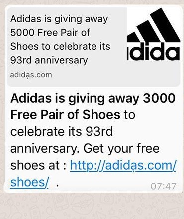 Adidas free discount shoes whatsapp