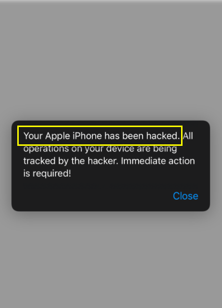 'Your Apple iPhone has been hacked' Pop up Removal