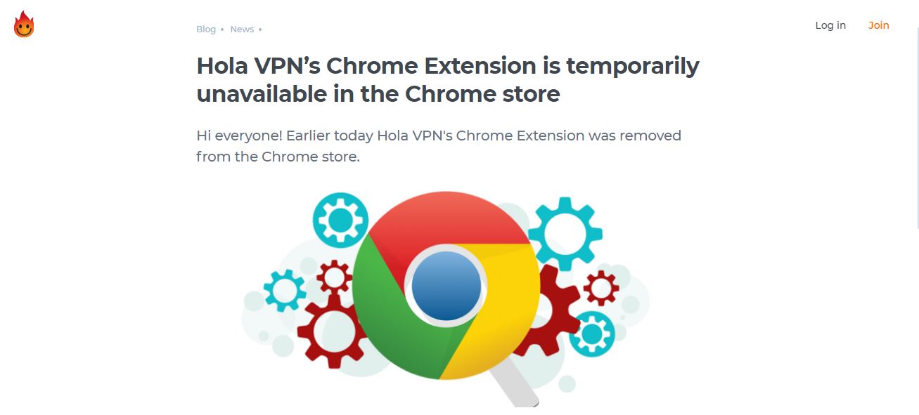 Hola VPN extension removed from Chrome Store due to risk of malware