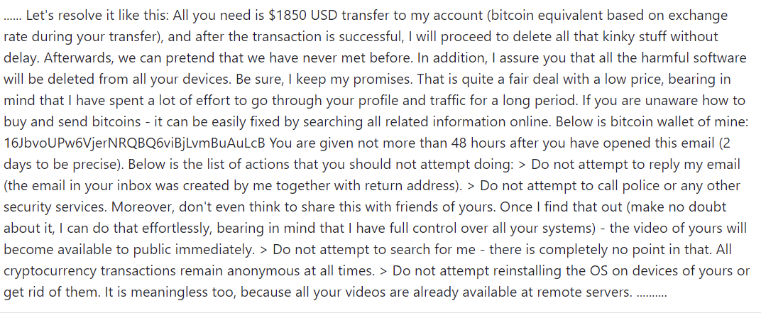“You have an outstanding payment” Email