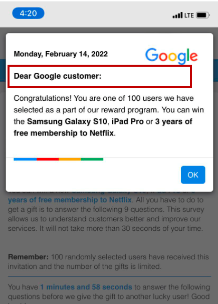 Dear Google Customer