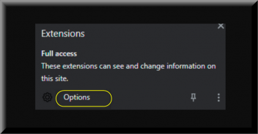 "Options" Extension