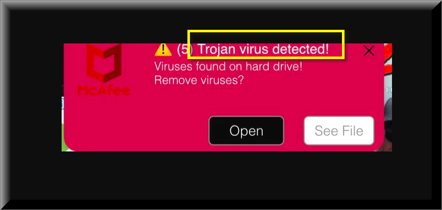 O vírus Trojan detectado