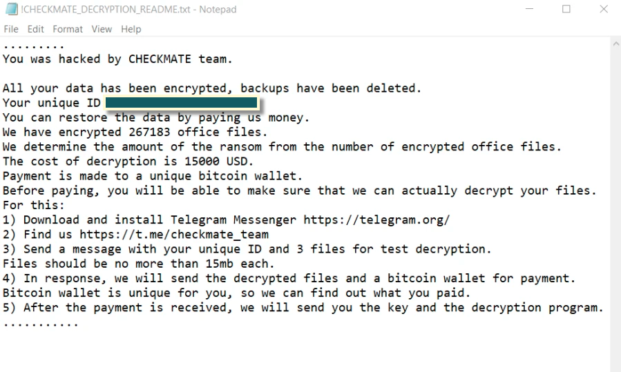 checkmate ransomware