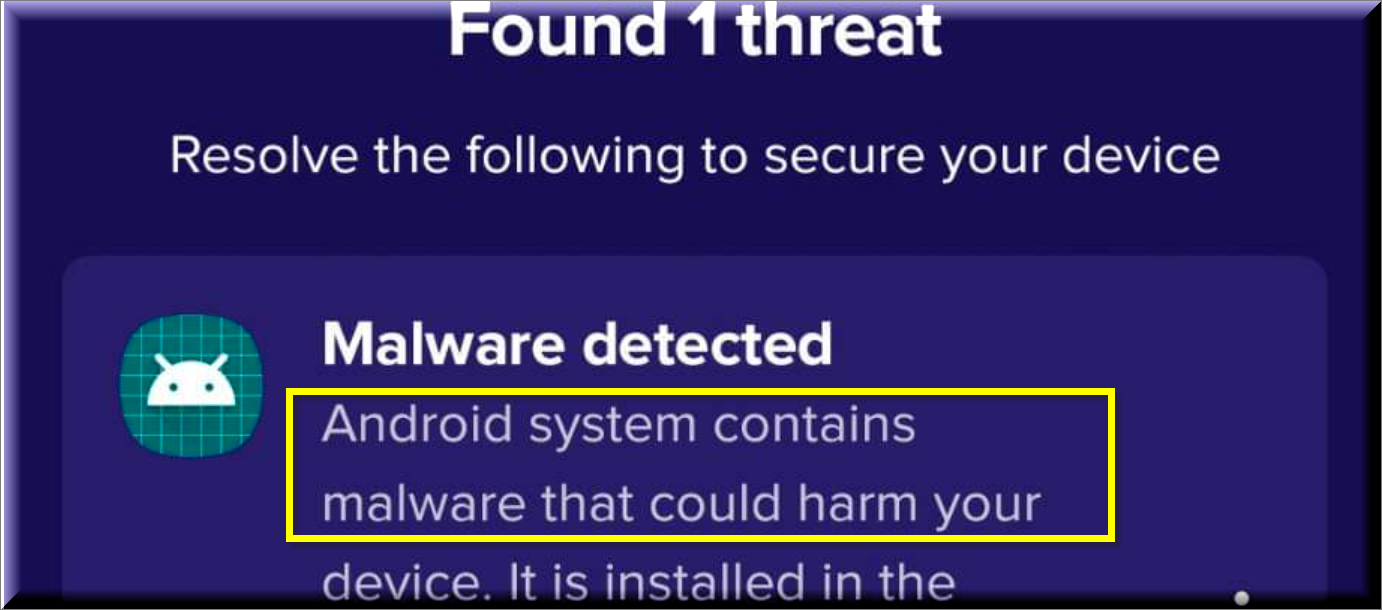 Android system contains malware
