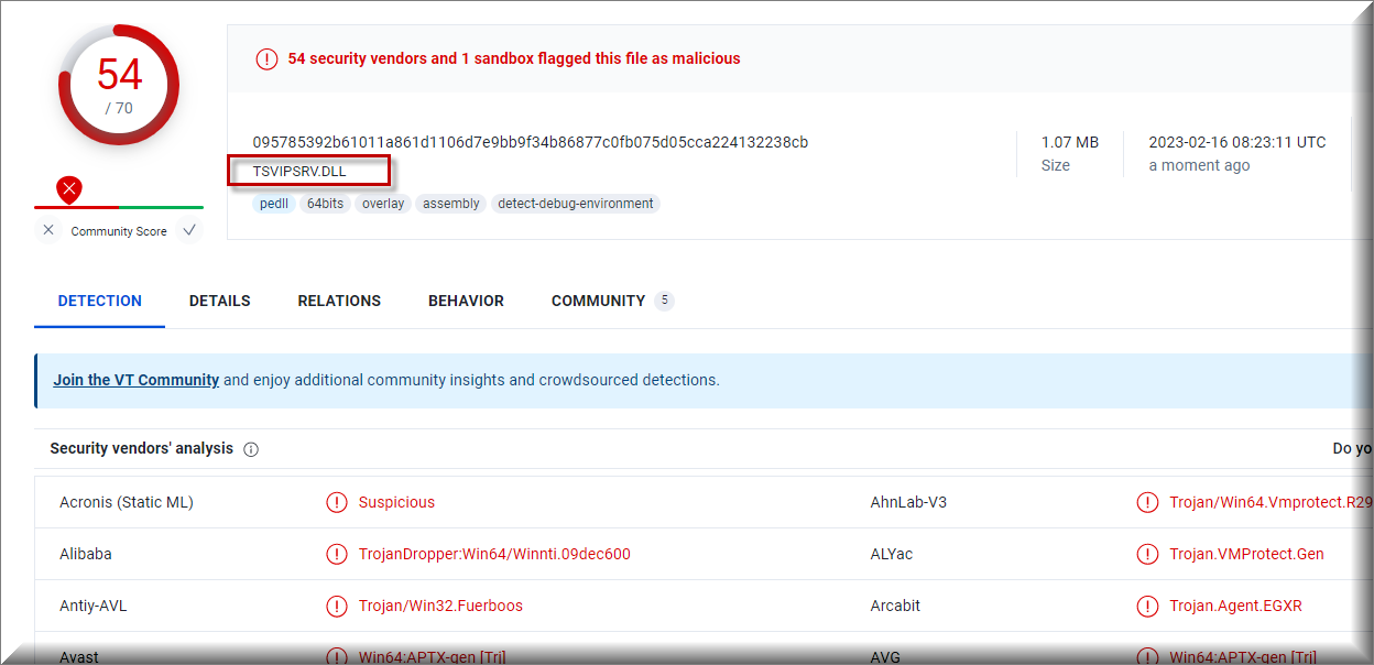 TSVIPSrv.dll Virus