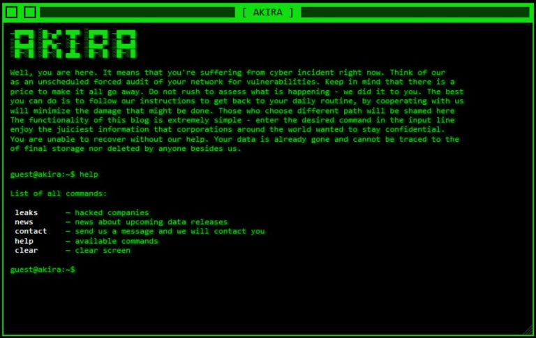 Akira Ransomware Virus (.akira) File Removal and Decryption