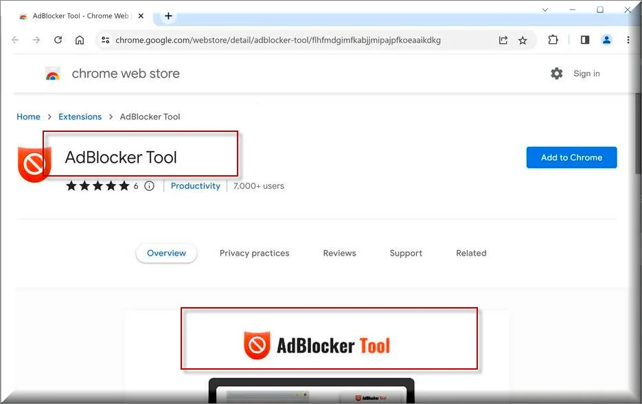 Adblocker Tool browser hijacker deceptive promoter