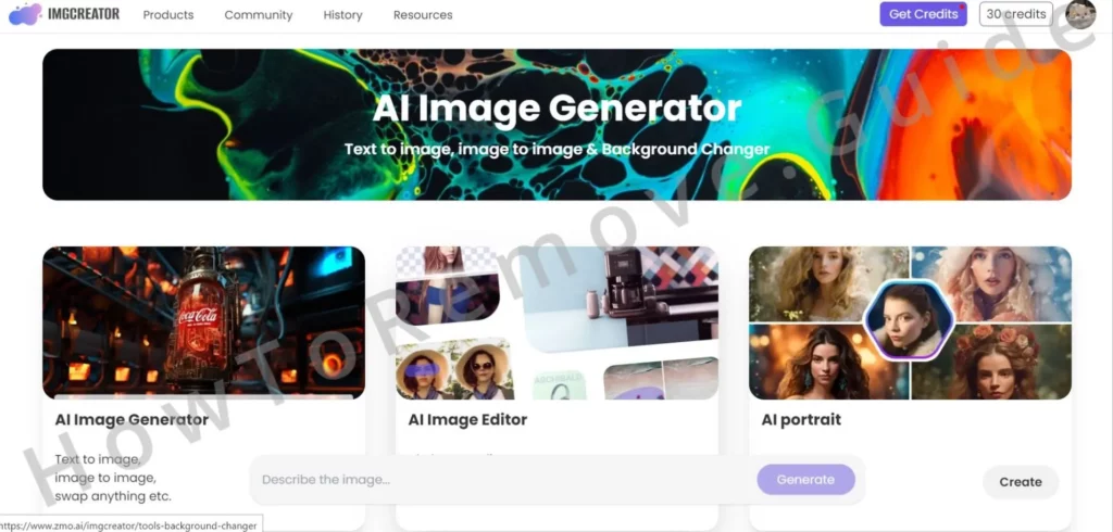 Imgcreator.zmo.ai site