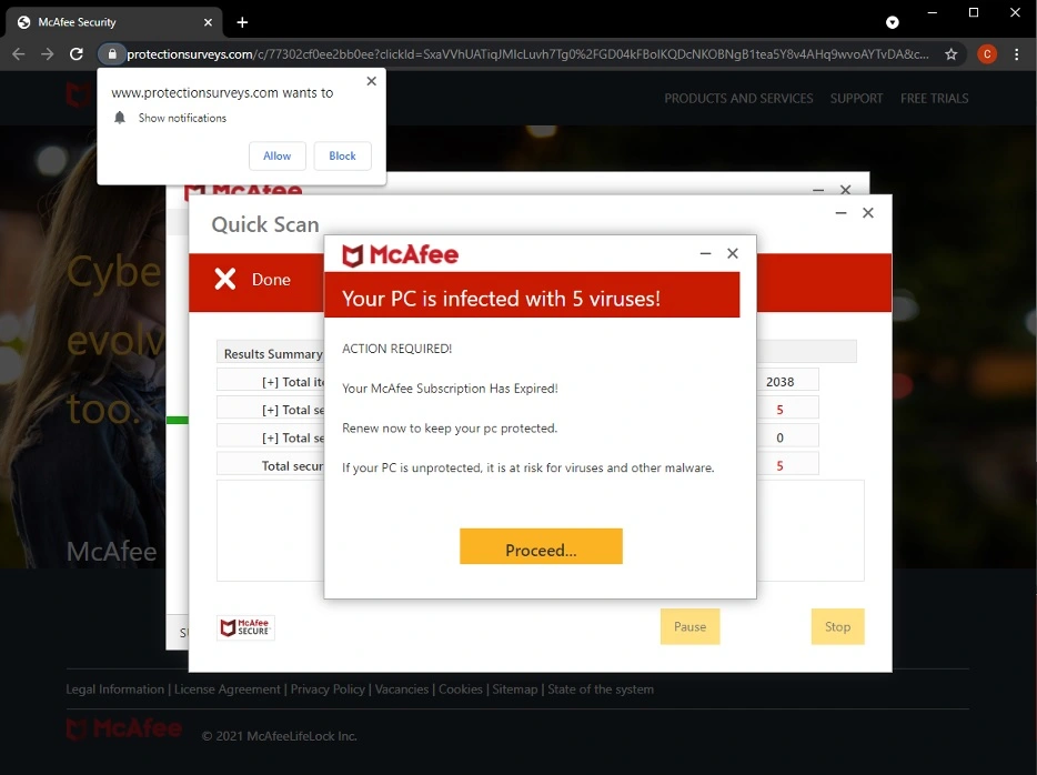 How to get rid of McAfee pop up