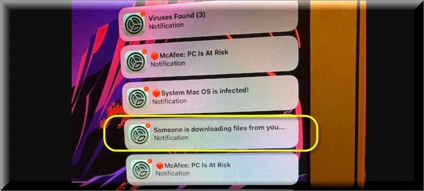 "Someone is downloading files" Mac Scam