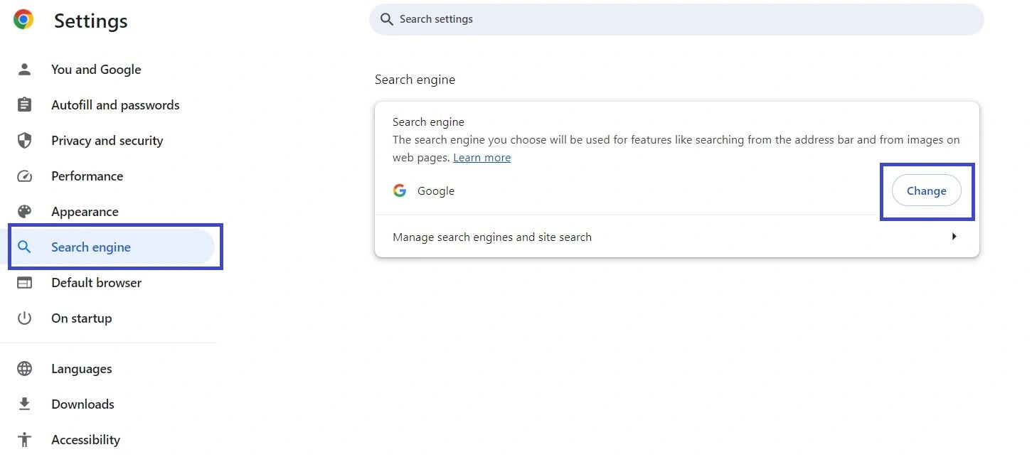 bangsearch removal guide - chrome search engine